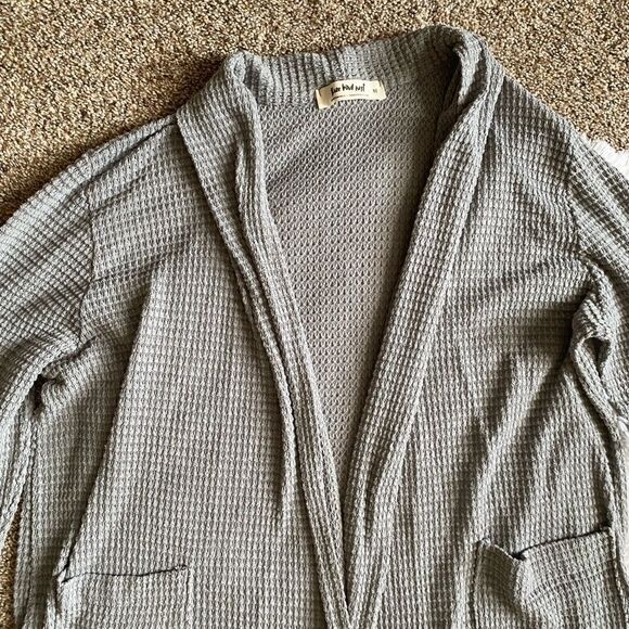 Three Bird Nest Waffle Knit Cardigan Open Front Women’s Size XL Pockets - Picture 3 of 8